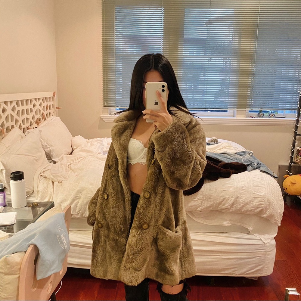 long faux fur coat